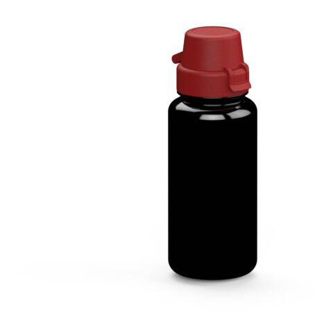 Werbeartikel School 400ml Kinder-Trinkflasche aus Tritan bruchsicher mit Weithals-Öffnung & Sportverschluss BPA-frei – schwarz – mit Logo bedruckt