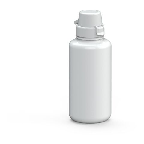 Werbeartikel Trinkflasche School 700 ml Tritan geschmacksneutral große Öffnung kinderfreundlicher Verschluss – weiß – mit Logo bedruckt