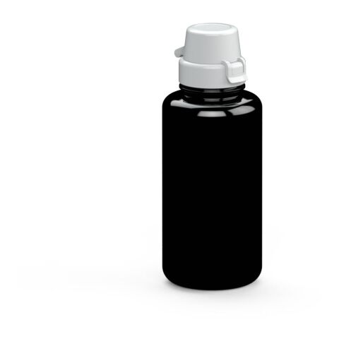 Werbeartikel Trinkflasche School 700 ml Tritan geschmacksneutral große Öffnung kinderfreundlicher Verschluss – schwarz – mit Logo bedruckt
