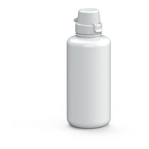 Werbeartikel Trinkflasche School 1 Liter aus Tritan geschmacksneutral 1000ml große Öffnung – weiß – mit Logo bedruckt