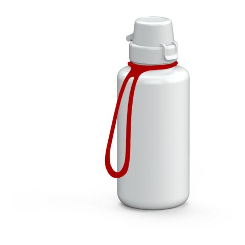 Sport-Werbemittel Trinkflasche School – weiß – mit Logo bedruckt 700 ml Tritan BPA-frei mit Trageschlaufe für Sportevents & Turniere