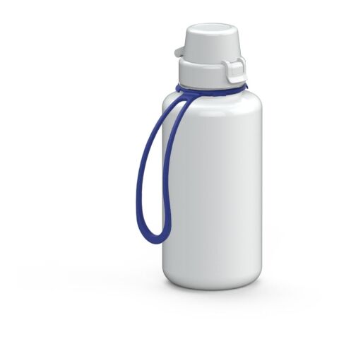 Werbeartikel Tritan Trinkflasche 700 ml School Strap Silikon-Trageschlaufe BPA-frei auslaufsicher große Öffnung – schwarz – mit Logo bedruckt