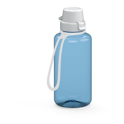 Werbeartikel Tritan Trinkflasche School – trend-blau – mit Logo bedruckt 700 ml BPA-frei mit Trageschlaufe für Sportevents & Turniere