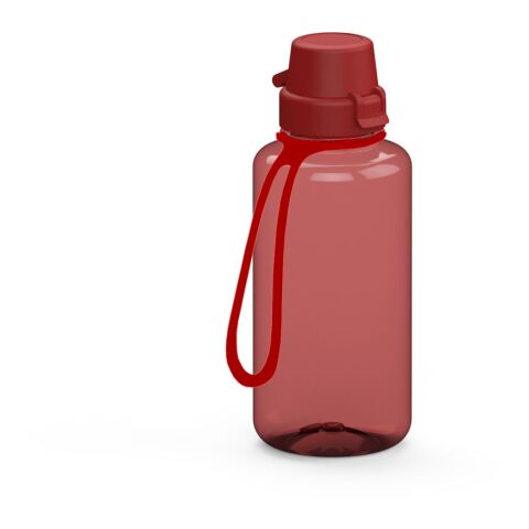 Werbeartikel Trinkflasche "School", 700 ml, inkl. Strap – rot – mit Logo bedruckt