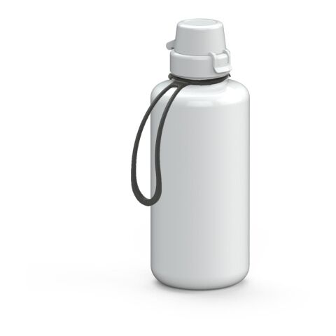 Werbeartikel Trinkflasche "School", 1,0 l, inkl. Strap – weiß