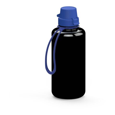 Werbeartikel Trinkflasche School 1 Liter aus Tritan geschmacksneutral 1000ml große Öffnung, inkl. Strap – schwarz – mit Logo bedruckt
