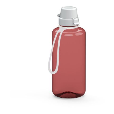 Werbeartikel Trinkflasche "School", 1,0 l, inkl. Strap – rot – mit Logo bedruckt