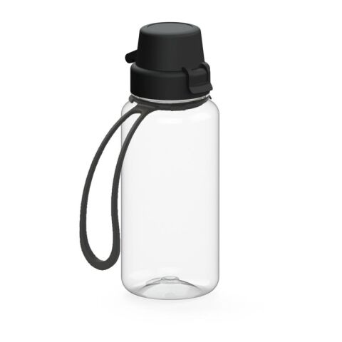 Trinkflasche &quot;School&quot;, 400 ml, inkl. Strap transparent | ohne Werbeanbringung | Nicht verfügbar | Nicht verfügbar