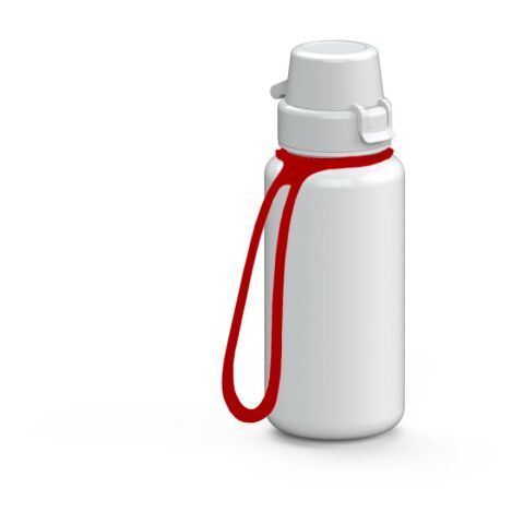Werbeartikel Tritan Trinkflasche School – weiß – mit Logo bedruckt 400 ml BPA-frei mit Trageschlaufe für Schulen & Kindergärten