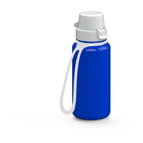 Werbeartikel School 400ml Kinder-Trinkflasche aus Tritan bruchsicher mit Weithals-Öffnung & Sportverschluss BPA-frei, inkl. Strap – trend-blau PS –