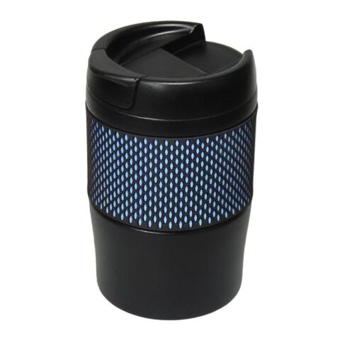 Werbeartikel Isolierbecher "Temptation", klein, mit Manschette – schwarz – mit Logo bedruckt