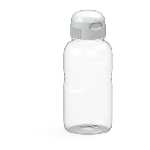 Werbeartikel Carve Sports 500 ml Trinkflasche Tritan mit Griffmulden & kindgerechtem Verschluss auslaufsicher & robust – weiß – mit Logo bedruckt