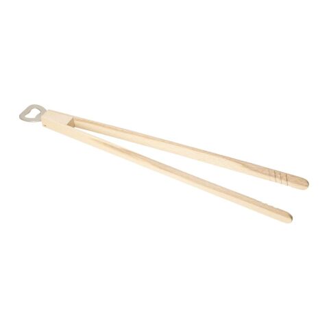 Holz-Grillzange &quot;Opener&quot; mit Kapselheber, 43 cm natur | ohne Werbeanbringung | Nicht verfügbar | Nicht verfügbar