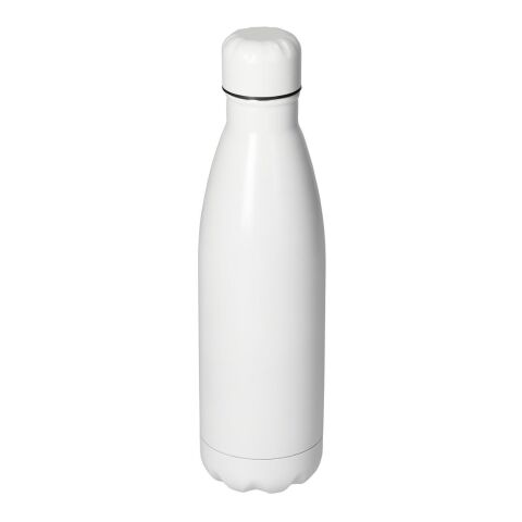Werbeartikel Colare 0,5L Vakuum-Isolierflasche aus Edelstahl doppelwandig & auslaufsicher für heiß/kalt – weiß – mit Logo bedruckt