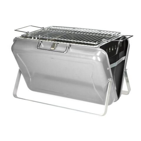 Werbeartikel Grill "Portable" – silber – mit Logo bedruckt