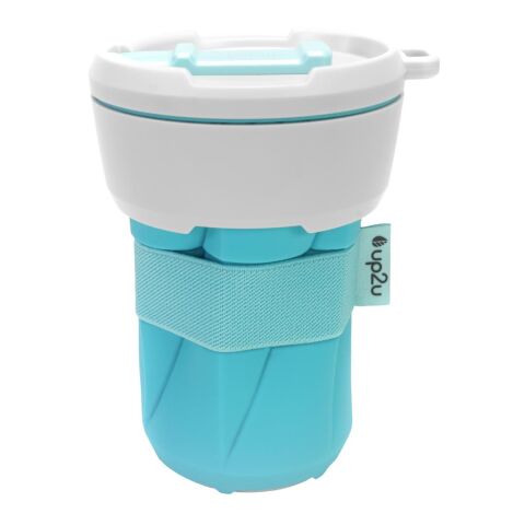 Nachhaltiger Werbeartikel Kaffeebecher "up2u", 0,35 l – trend-blau ps – mit Logo bedruckt