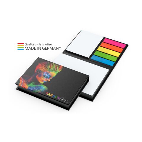 Haftnotiz-Set Wien Bookcover White Bestseller, 100/25 Blatt, Farbschnitt bunt-schwarz | ohne Werbeanbringung | schwarz | matt