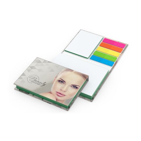 Haftnotiz-Set Prag Bookcover White Bestseller, 100/25 Blatt, Farbschnitt Bunt-grün | ohne Werbeanbringung | Grün | Gloss
