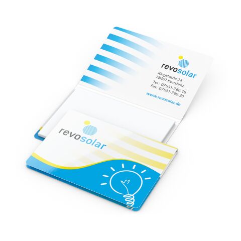 Haftnotiz Memo-Card Bestseller Bunt | Nicht verfügbar | 4C-Quality | ohne Werbeanbringung | Haftnotiz Weiß | Matt
