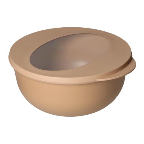 Nachhaltiger Werbeartikel Food-Bowl "ToGo", Deluxe, 1,0 l – braun – mit Logo bedruckt