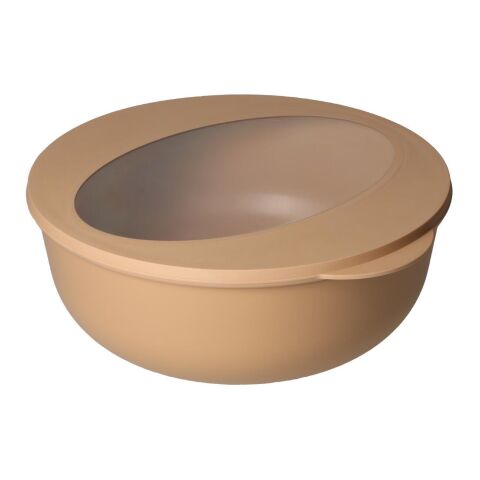Nachhaltiger Werbeartikel Food-Bowl "ToGo", Deluxe, 2,2 l – braun – mit Logo bedruckt