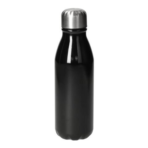 Werbeartikel Colare 0,5 l Aluminium-Trinkflasche leicht & auslaufsicher für kohlensäurehaltige Getränke – schwarz – mit Logo bedruckt