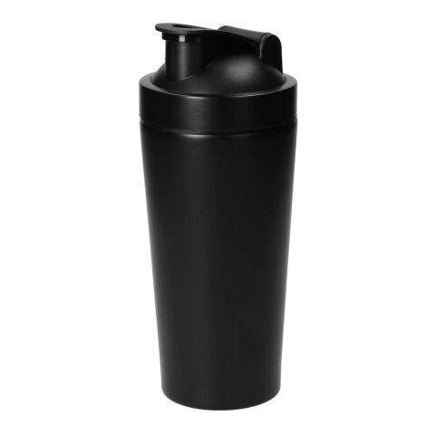 Werbeartikel Shaker Core 600ml Edelstahl doppelwandig isoliert Protein-Mixer mit Sieb auslaufsicher Fitness Sport – schwarz – mit Logo bedruckt