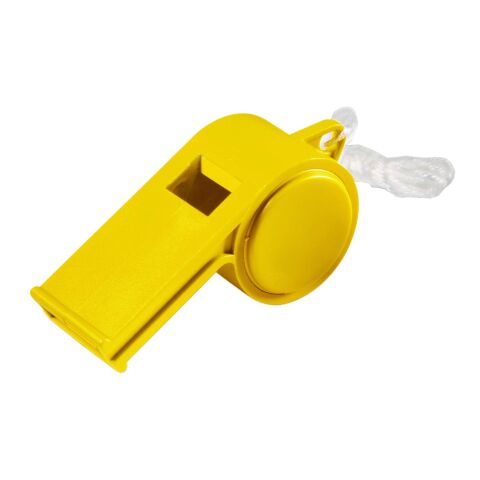 Werbeartikel Trillerpfeife "Sport", mit Kordel, uni-colour – standard-gelb – mit Logo bedruckt