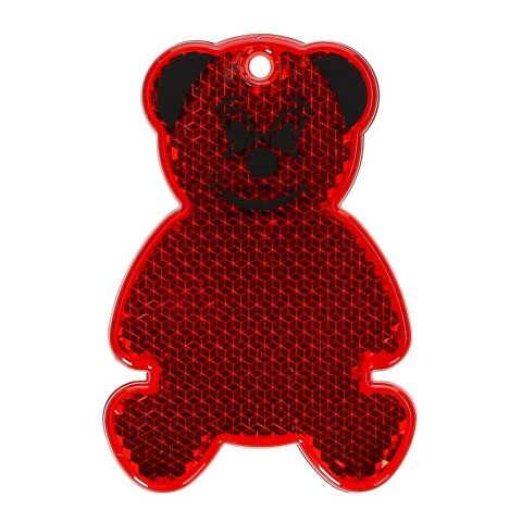Werbeartikel Reflektor "Bär" – rot – Reflektor mit Logo bedruckt