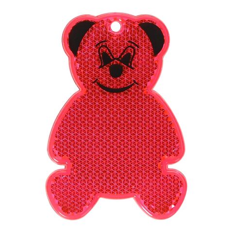 Werbeartikel Reflektor "Bär" – pink – mit Logo bedruckt