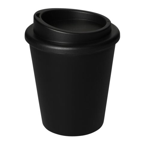 Werbeartikel Kaffeebecher Premium Small 250 ml doppelwandig mit Schraubdeckel passend für gängige PKW-Halterungen – schwarz – mit Logo bedruckt