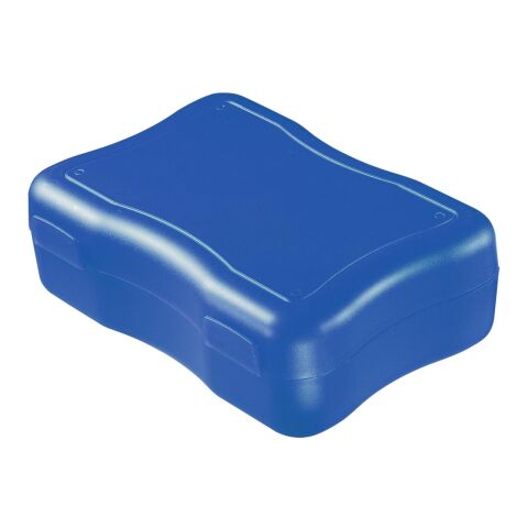 Nachhaltiger Werbeartikel Brotzeitdose "Wave", groß – trend-blau PS – mit Logo bedruckt