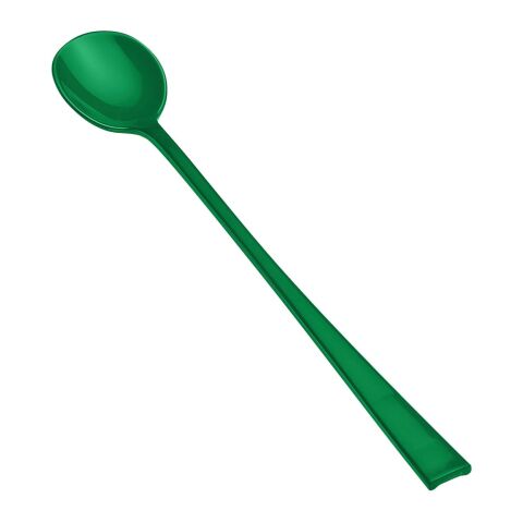 Werbeartikel Löffel Langstiel Kunststoff Latte Macchiato Eislöffel lang Griff Messe Giveaway Mitarbeitergeschenk – grasgrün – mit Logo bedruckt