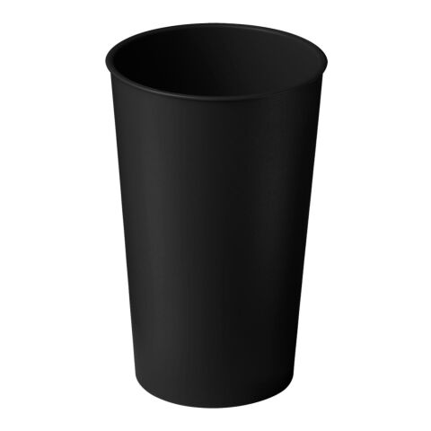 Werbeartikel Colour 0,4 l Trinkbecher griffige Struktur bruchsicherer Kunststoff ideal für Events & Messen leicht – schwarz – mit Logo bedruckt