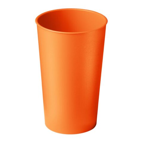Werbeartikel Colour 0,4 l Trinkbecher griffige Struktur bruchsicherer Kunststoff ideal für Events & Messen leicht – orange – mit Logo bedruckt