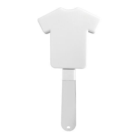 Werbeartikel Klapper Trikot 3-tlg. großer Stadion-Krachmacher in Trikotform IMould-Veredelung für Sport-Events – weiß – mit Logo bedruckt