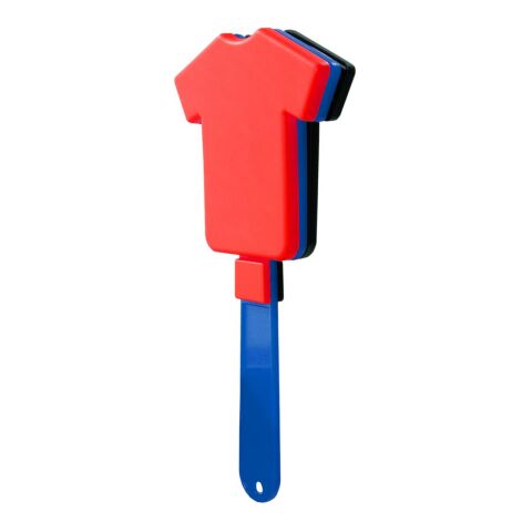 Werbeartikel Klapper Trikot 3-tlg. großer Stadion-Krachmacher in Trikotform IMould-Veredelung für Sport-Events – weiß/schwarz – mit Logo bedruckt