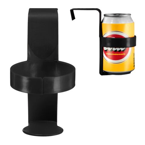 Gastro-Werbemittel Flaschenhalter Store – schwarz – mit Logo bedruckt für 0,2 bis 0,5 Liter Dosen als praktischer Becherhalter für Bars