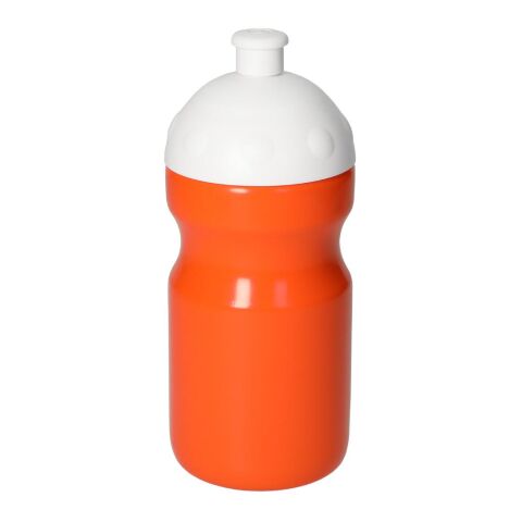Sport-Werbemittel Trinkflasche Fitness – orange – mit Logo bedruckt 0,5 l Kunststoff auslaufsicher für Sportevents & Turniere