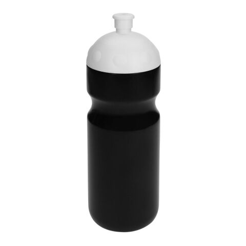 Werbeartikel Trinkflasche "Fitness" 0,7 l mit Saugverschluss – schwarz – mit Logo bedruckt