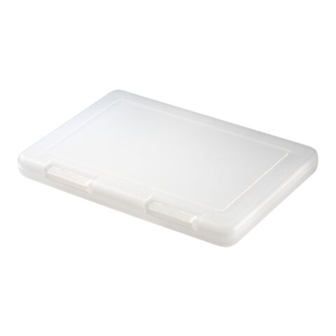 Werbeartikel Vorratsdose "Slim-Box" – transparent-milchig – mit Logo bedruckt