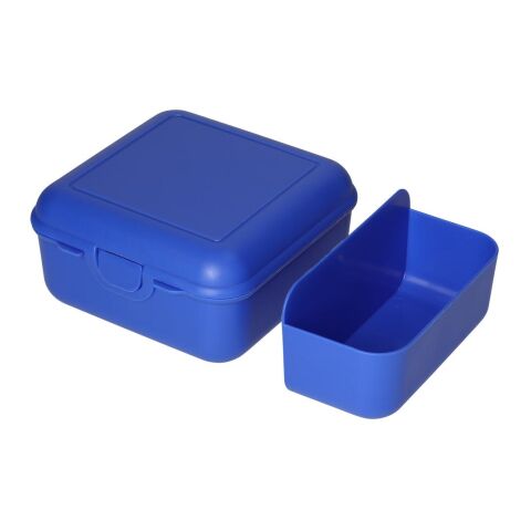 Firmengeschenk Vorratsdose Cube deluxe – trend-blau – mit individuellem Werbedruck, quadratisch, Made in Germany, nachhaltiges Meal-Prep-Behältnis für
