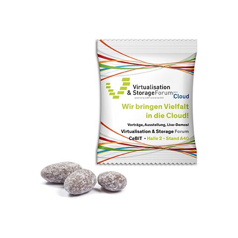 Mandeln im Werbetütchen weiß | ohne Werbeanbringung | Papier/PE-Verbundfolie | Gebrannte Mandeln