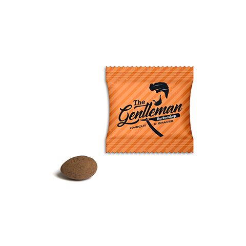 Mandeln einzeln im Werbetütchen weiß | ohne Werbeanbringung | Standard-Folie | Sahne-Kakao