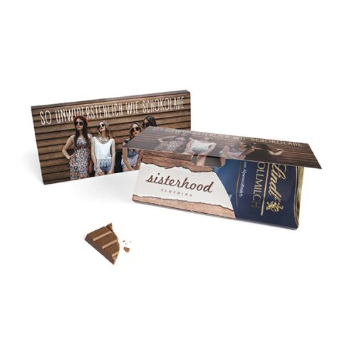 Lindt Schokoladentafel in Mailingmappe 4c Digitaldruckeinseitig | Vollmilchschokolade