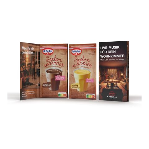 Dr. Oetker Tassenpudding in Werbeklappkarte