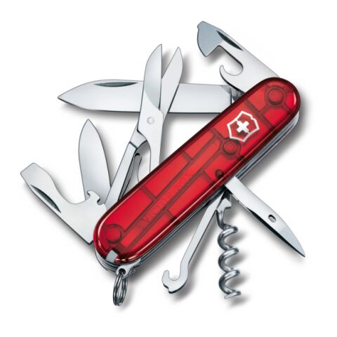 Werbeartikel Victorinox Climber Taschenmesser | rot-transparent | mit Logo bedrucken