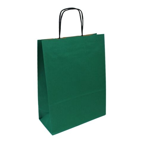 Werbeartikel Krafttasche gerippt Color – grün – 25 x 11 x 32 cm – mit Logo bedruckt