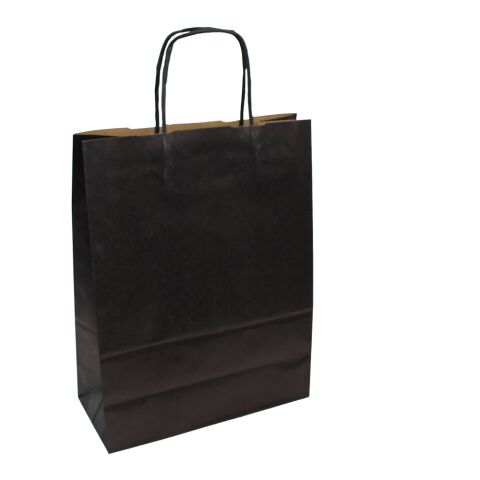 Werbeartikel Krafttasche gerippt Color – schwarz – 25 x 11 x 32 cm – mit Logo bedruckt