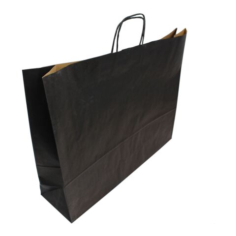 Werbeartikel Krafttasche gerippt Color – schwarz – 54 x 15 x 46 cm – mit Logo bedruckt